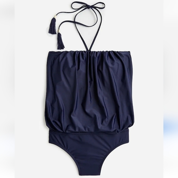 NWT Draped Blouson O Piece swimsuit in Navy size 24 - Picture 2 of 5